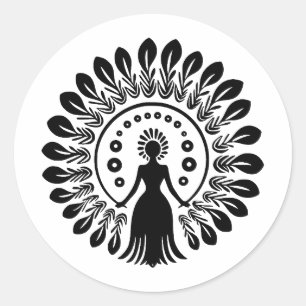Adesivo Design de Boho Minimalista Preto e Branco