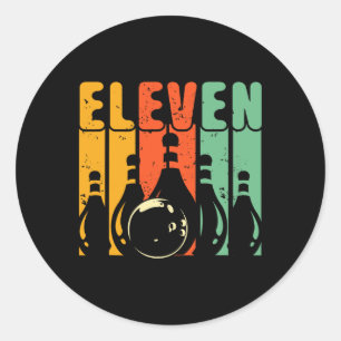 Adesivo Design de Boliche de Aniversário de 11 anos Retro