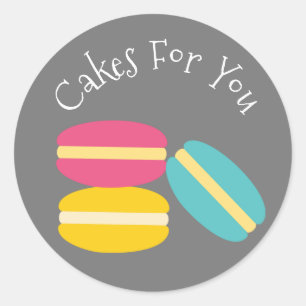 Adesivo design de bolos Macaroon presente branding de negó