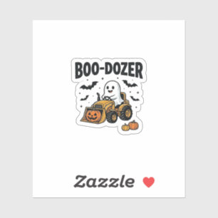 Adesivo Design de Bulldozer Fantasma de Halloween Boo-Doze