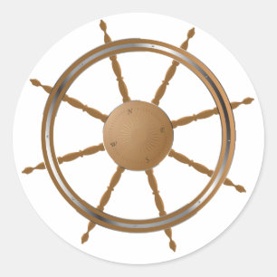 Adesivo Design de Bússola de Roda de Navio Náutico Vintage