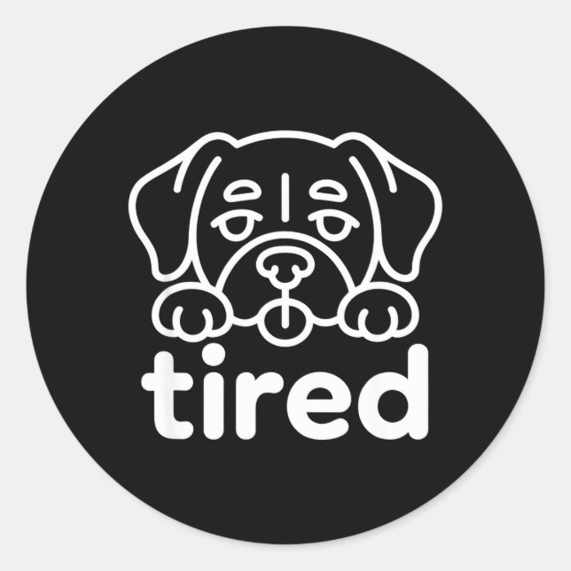 Adesivo design de cachorro cansado fofo (Frente)
