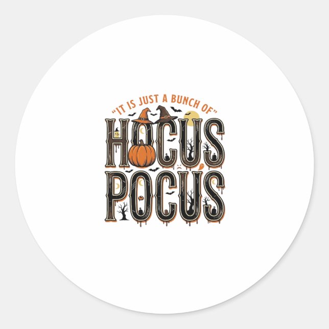 Adesivo Design de Camisa de Abóbora de Halloween Hocus Poc (Frente)