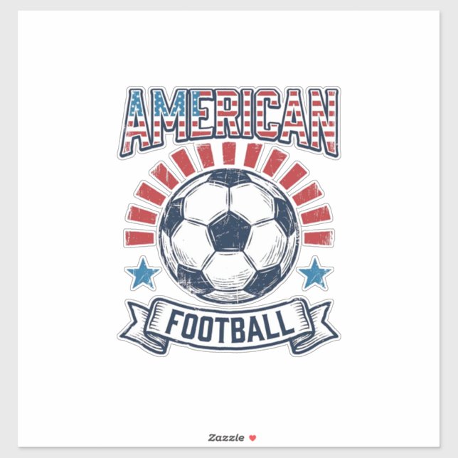 Adesivo Design de Camisa de Bola de Futebol Americano Vint (Folha)