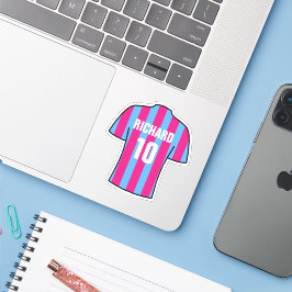 Adesivo Design de camisa de futebol em Claret e azul. Ades
