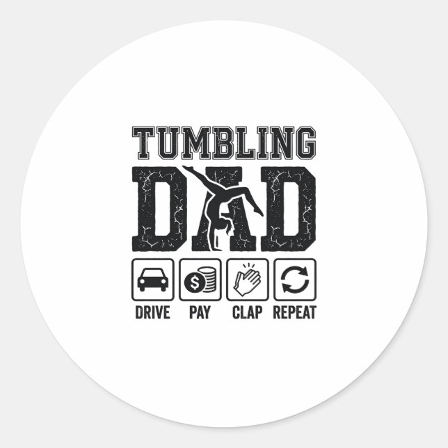 Adesivo Design de Camisa Tumbling Dad Drive Pay Clap Repea (Frente)