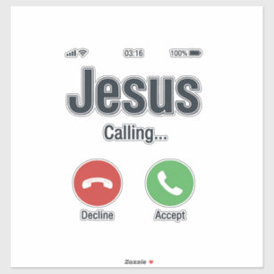 Adesivo Design de Camiseta Cristã Jesus Chamando Tela de T