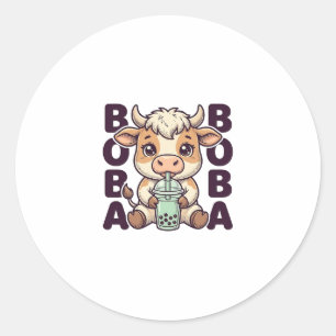 Adesivo Design de camiseta vintage de chá de boba de vaca