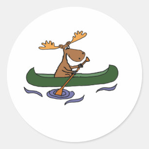 Adesivo Design de Canoagem Funny Moose