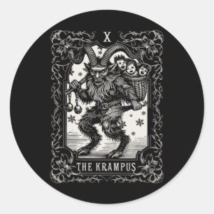 Adesivo Design de Carta de Tarot Krampus Temporada de Nata