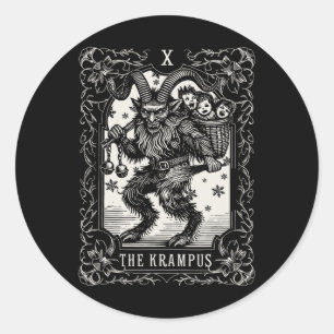 Adesivo Design de Carta de Tarot Krampus Temporada de Nata