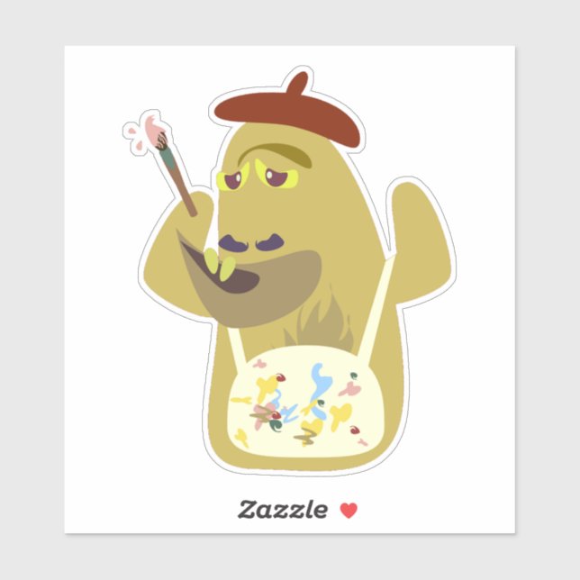 Adesivo Design de Cartoons de Cartoon de Cartoon do Monstr (Folha)