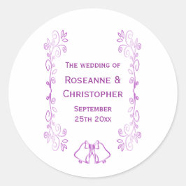 Adesivo Design de Casamento de Cordas com Bells Roxos