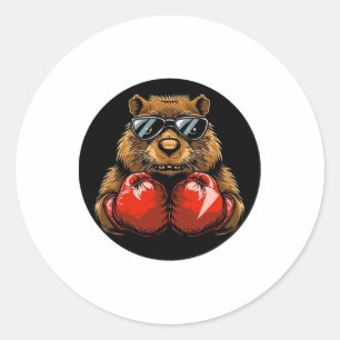 Adesivo Design de castor de boxe legal para um estilo de n