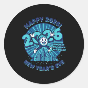 Adesivo Design de Celebração de Ano Novo 2026 Feliz