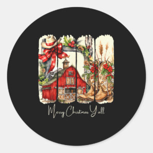 Adesivo Design de celeiro de Natal Alegre Western Yall