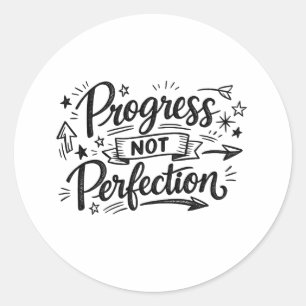 Adesivo Design de Citação Motivacional Progresso Não Perfe