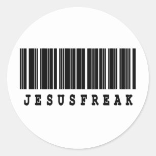 Adesivo design de código de barras do Jesus freak