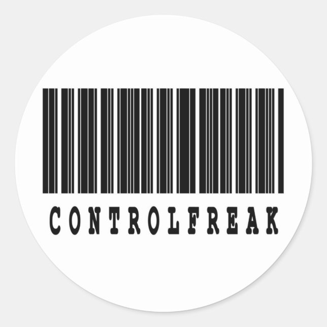 Adesivo design de código de barras obcecado pelo controle (Frente)