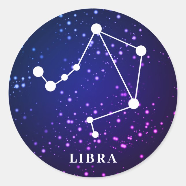 Adesivo Design de constelação de Libra Zodiac (Frente)