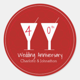 Adesivo design de coquetel de aniversário de casamento de 