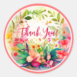 Adesivo Design DE COR DA ÁGUA FLORES "OBRIGADO"