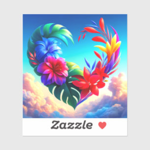 Adesivo Design de Coração Flor