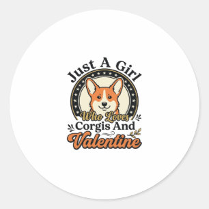 Adesivo Design de Corgi no Dia dos Namorados para Amantes 