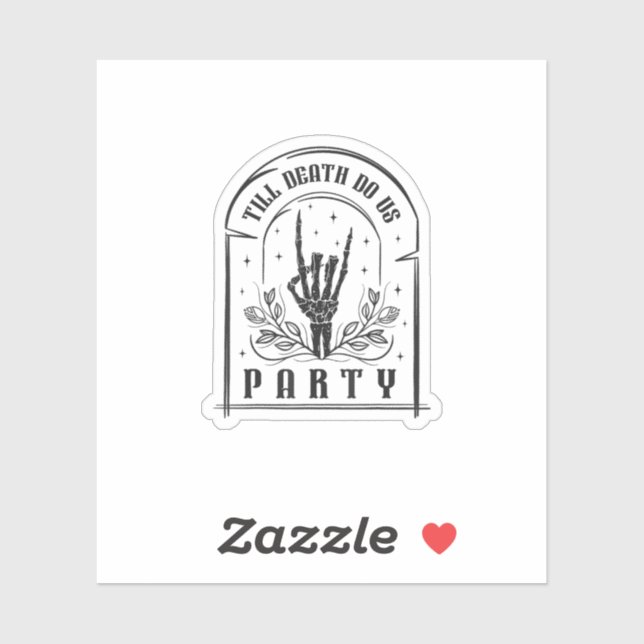 Adesivo Design de Despedida de Solteira Retro Até que a Mo (Folha)