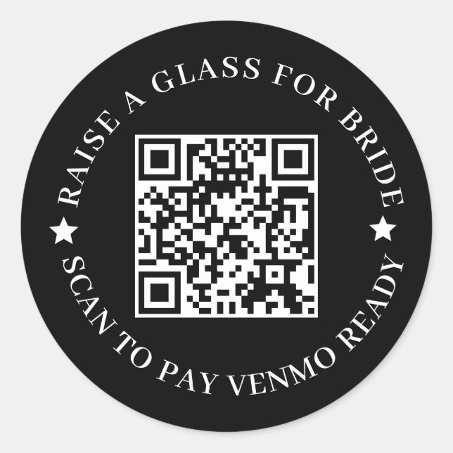 Adesivo Design de despedida de solteiro preto com QR (Frente)