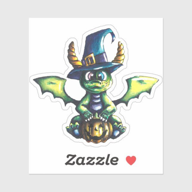 Adesivo Design de Dragão de Halloween (Folha)