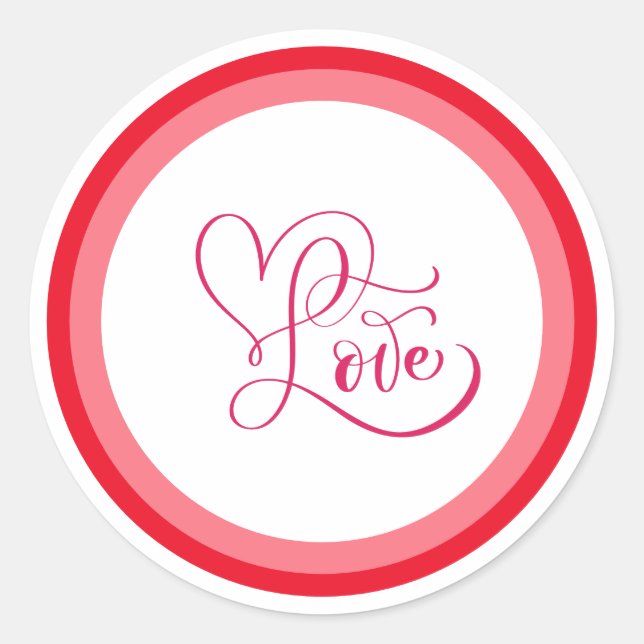 Adesivo Design de Estilo Amor Rosa Fofo (Frente)