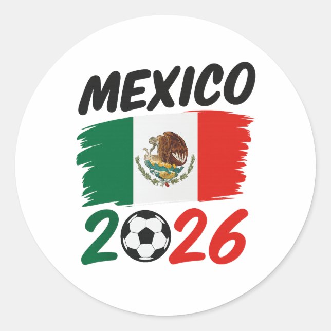 Adesivo Design de Fã de Futebol México 2026 com Bola de Fu (Frente)
