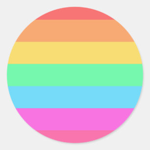 Adesivo Design de faixas de cores do arco-íris do Pastel