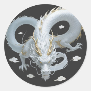 Adesivo Design de Fantasia Artística de Dragão em Ouro Bra