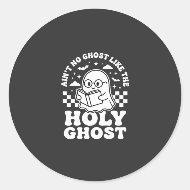 Adesivo Design de Fantasma de Halloween Retro Espírito San (Frente)