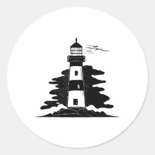 Adesivo Design de farol minimalista BW