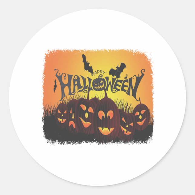 Adesivo Design de Feliz Halloween Engraçado (Frente)