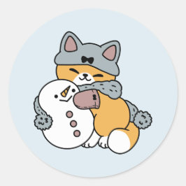 Adesivo Design de Feriado de Inverno de Gato Muito Diverti