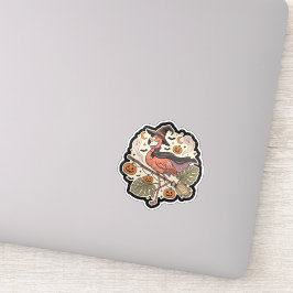 Adesivo Design de Flamingo Assustador Vintage para Hallowe