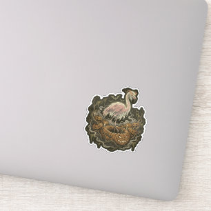 Adesivo Design de Flamingo Assustador Vintage para Hallowe