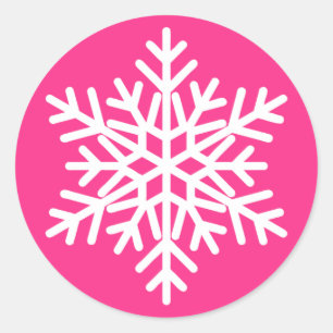 Adesivo Design de Floco de Neve de Natal Branco Rosa