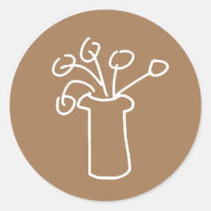 Adesivo Design de flor branca e esboço moderno