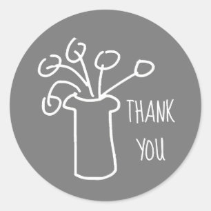 Adesivo Design de flor branca e esboço moderno