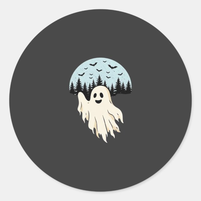 Adesivo Design de Floresta da Lua Fantasma de Halloween_1 (Frente)