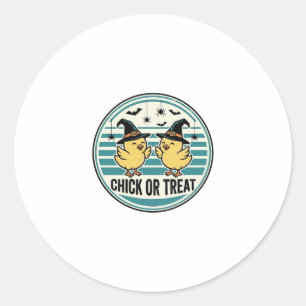 Adesivo Design de Frangos de Halloween Vintage Chick ou Tr