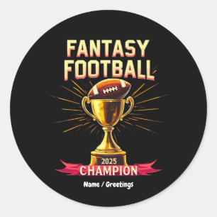 Adesivo Design de Futebol Fantasy Cômico 2025 Campeão de F