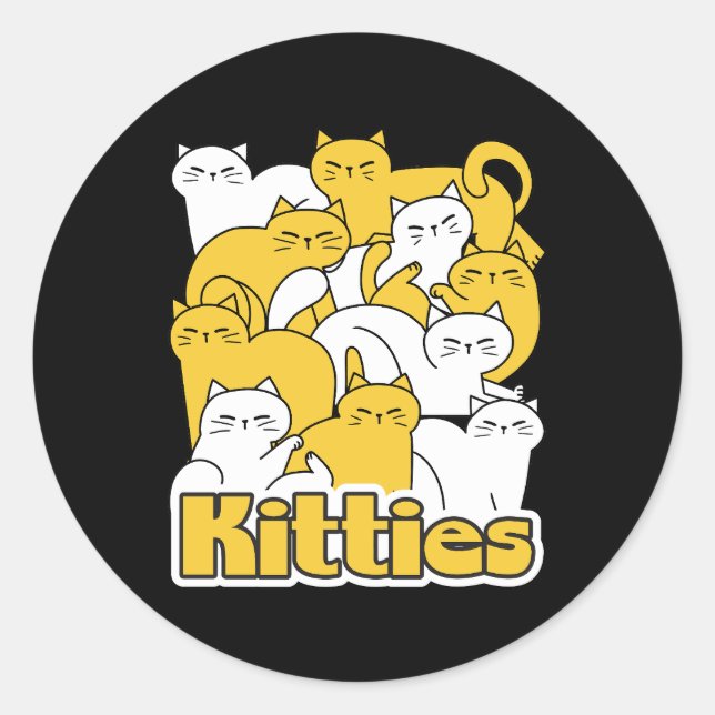 Adesivo Design de Gatinho Chubby - Adorável Arte Gato (Frente)