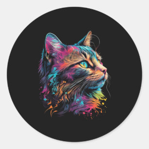 Adesivo Design de Gato Colorido Bonito Para Gatinhos Color