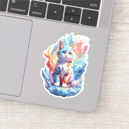 Adesivo Design de Gato Fantasia Cristal Fofo